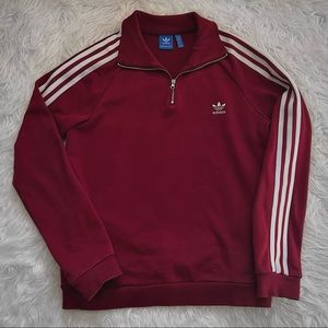Adidas Quarter Zip Red Sweater